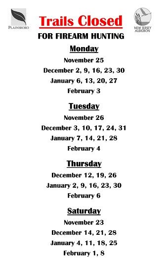Deer Management Closure sign by day of week