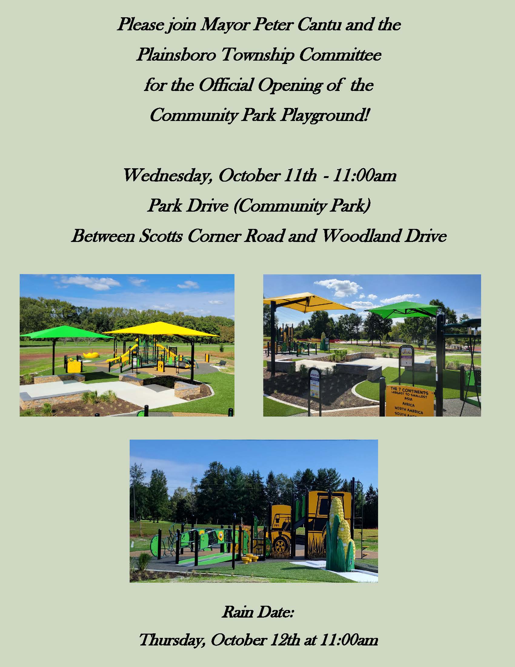 Community Park Playground Official Opening Invitation grn bckgrd 1
